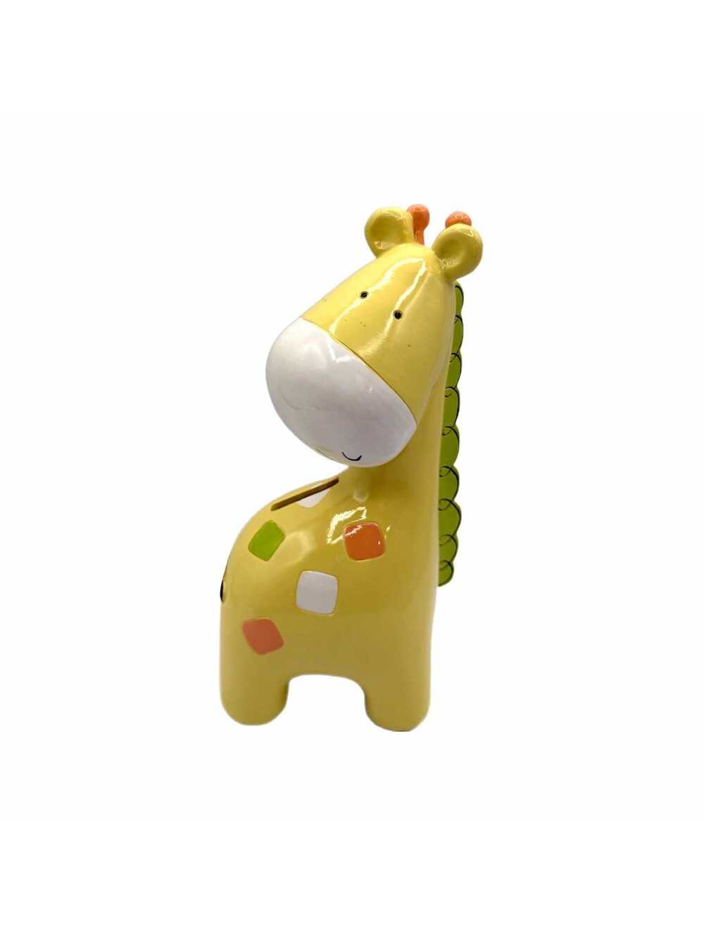 Glossy Ceramic Yellow Giraffe Piggy Bank – Whimsical Cartoon Design